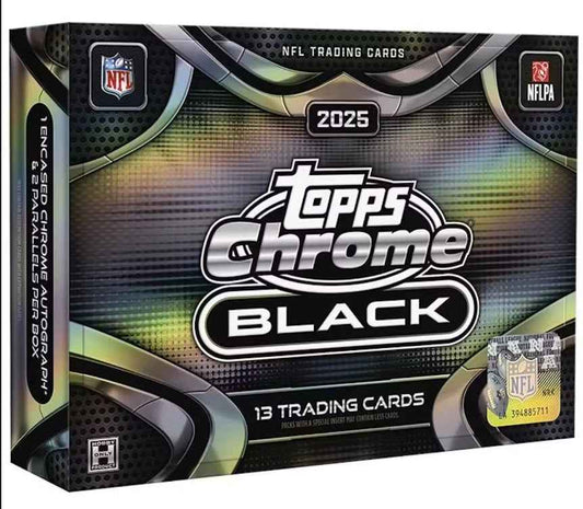 2025 Topps Chrome Black Football Hobby Box (SALE) - CardVault Store